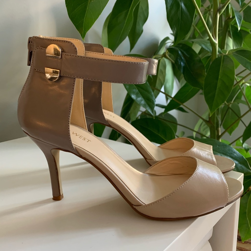 Two-Tone High Heel Sandals